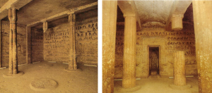 فضای داخلی دو نمونه مقبره تخته سنگی